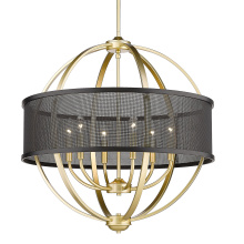 Golden 3167-6 OG-BLK - Golden Lighting Colson 6-light Chandelier in Olympic Gold and Matte Black shade